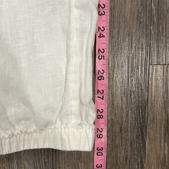 Athleta women’s retreat white linen joggers pantss size 12T - Picture 12 of 12